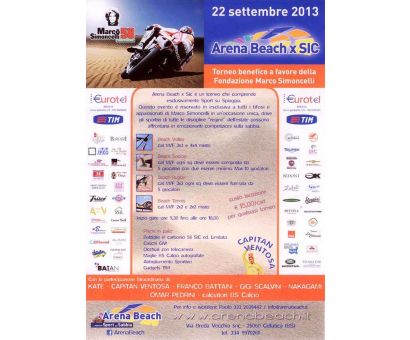 Arena Beach x SIc, torneo benefico a favore della Fondazione Marco Simoncelli Arena Beach x SIc, torneo benefico a favore della Fondazione Marco Simoncelli